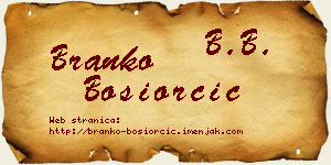 Branko Bosiorčić vizit kartica
